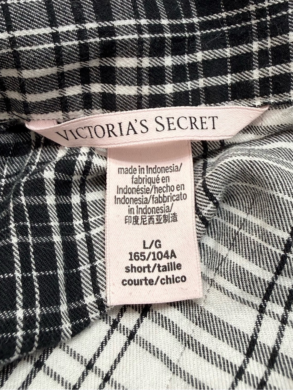 Victoria's Secret Black & White Plaid Pajama Set - Picture 2 of 6